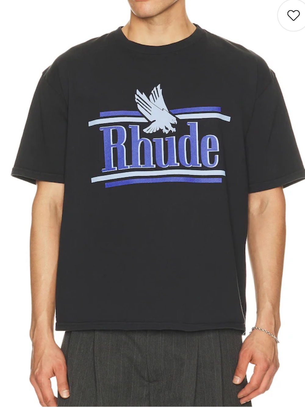 RHUDE Rossa Tee in Vintage Black Short Sleeve t Shirt